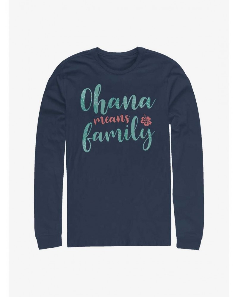 Disney Lilo & Stitch Ohana Script Long-Sleeve T-Shirt $11.58 T-Shirts