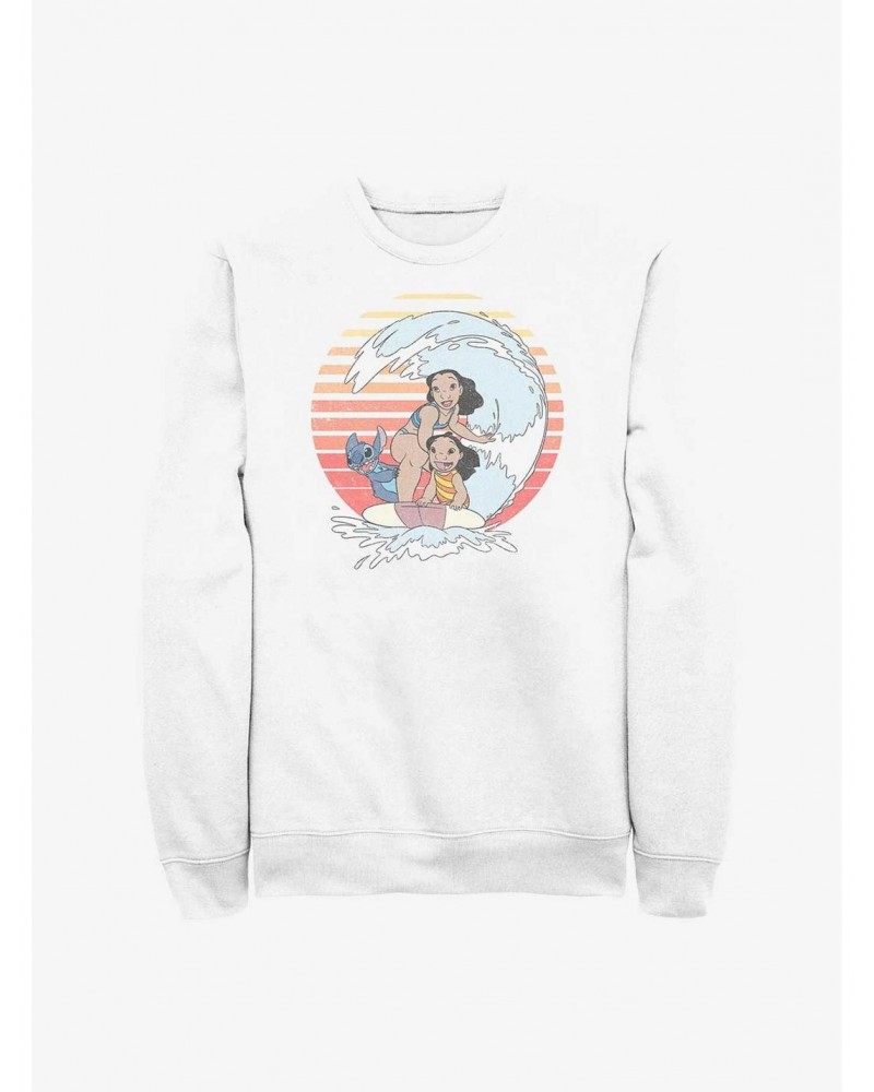 Disney Lilo & Stitch Family Surfing Crew Sweatshirt $10.63 Sweatshirts