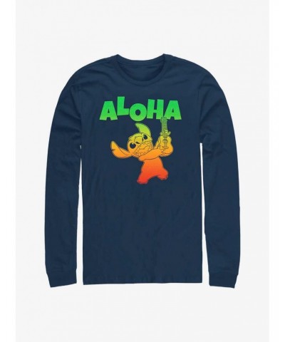 Disney Lilo & Stitch Aloha Stitch Long Sleeve T-Shirt $8.42 T-Shirts