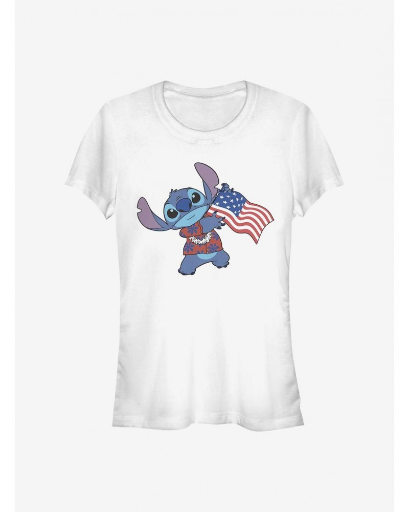 Disney Lilo & Stitch Tropical Stitch Flag Girls T-Shirt $7.17 T-Shirts