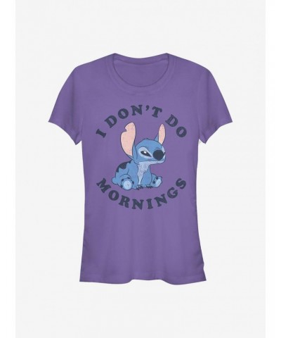 Disney Lilo & Stitch Don't Do Mornings Girls T-Shirt $8.37 T-Shirts