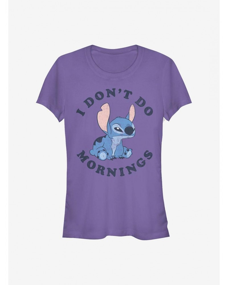 Disney Lilo & Stitch Don't Do Mornings Girls T-Shirt $8.37 T-Shirts