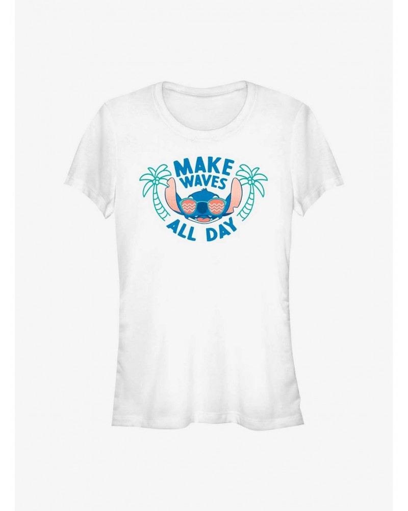 Disney Lilo & Stitch Make Waves All Day Girls T-Shirt $9.16 T-Shirts