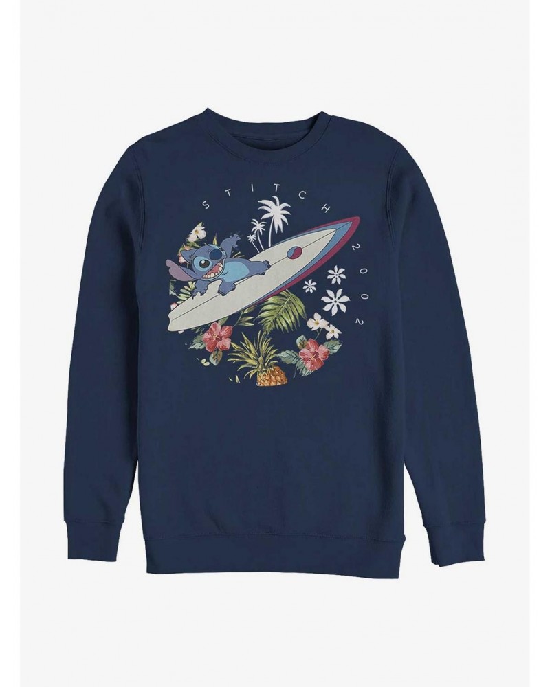 Disney Lilo & Stitch Surfer Dude Crew Sweatshirt $9.74 Sweatshirts