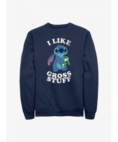 Disney Lilo & Stitch I Like Gross Stuff Stitch Crew Sweatshirt $13.58 Sweatshirts