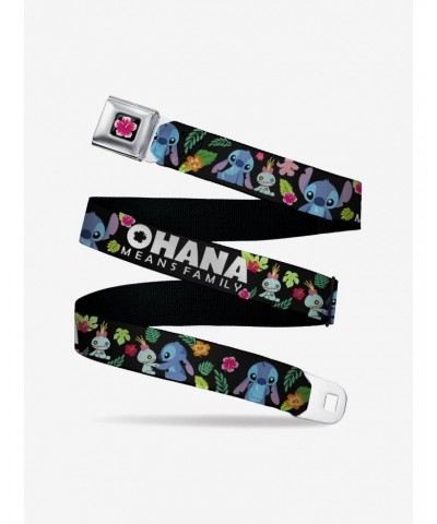 Disney Lilo & Stitch Ohana Means Family Scrump Poses Tropical Flora Seatbelt Belt $11.95 Belts