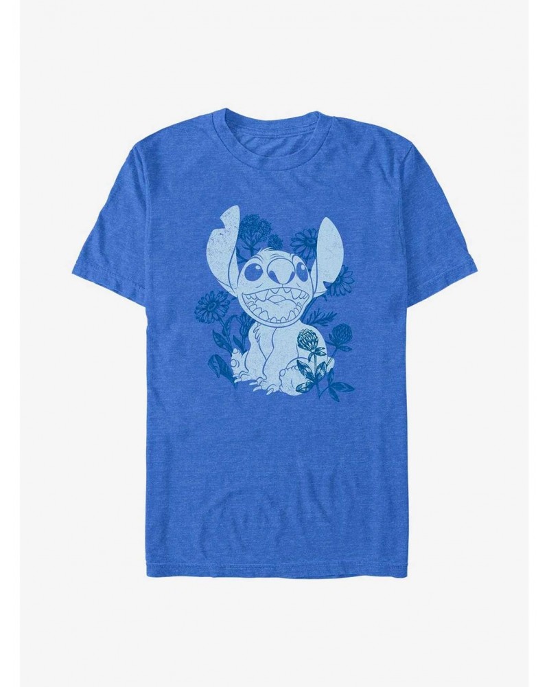 Disney Lilo & Stitch Floral Sketch T-Shirt $5.74 T-Shirts