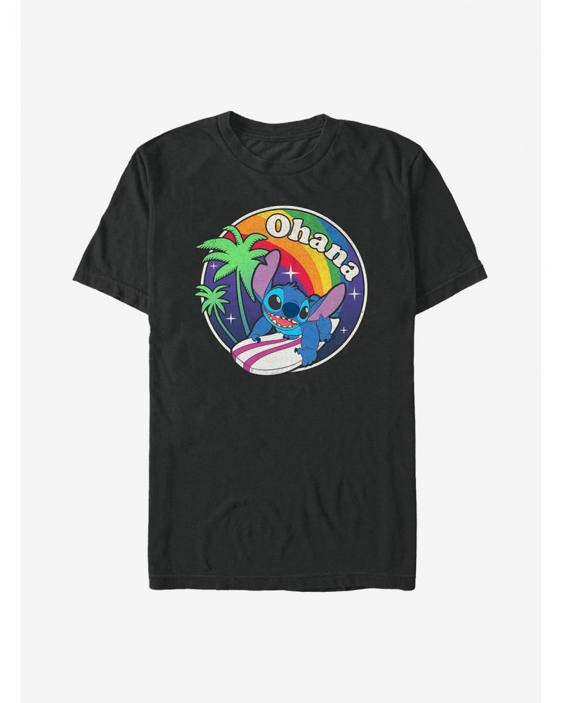 Disney Lilo & Stitch Ohana Rainbow Redux T-Shirt $8.41 T-Shirts